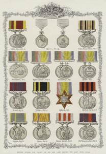 Britiske priser for tapperhed på hav og land i løbet af de sidste halvtreds år (chromolitho) af English School