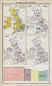 De Britiske Øer, industri (farvelitografi) af English School