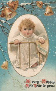 Britische Neujahrskarte von English School