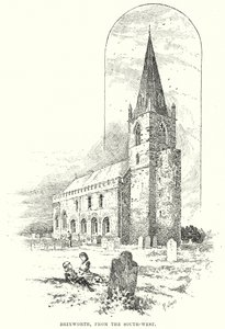 Brixworth, fra sydvest (kobberstik) af English School