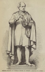 Bronzestatue af Thomas Moore i Dublin (gravering) af English School