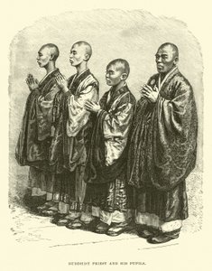 buddhistisk præst og hans elever af English School