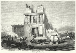 Bygning af templet (gravering) af English School