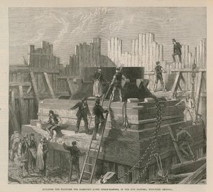Bygger platformen til Nasmyths 25-tons damphammer af English School