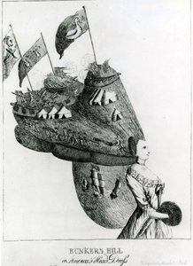 Bunkers Hill oder Amerikas Kopfschmuck, 1776 von English School