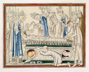 Begravelse af Edward Confessor, illustration fra en faksimile af The Life of St Edward the Confessor af English School