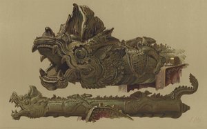 Burmesisk pistol fra Mandalay (chromolitho) af English School