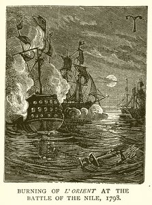Afbrænding af Lorient i slaget ved Nilen, 1798