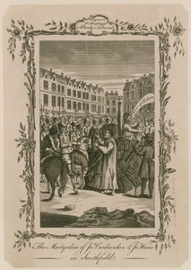 Afbrænding af martyrer i Smithfield af English School