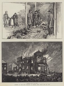 Afbrænding af det nye teater i Exeter med stort tab af liv (gravering) af English School