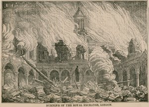 Afbrænding af Royal Exchange, London, natten til den 10. januar 1838 af English School
