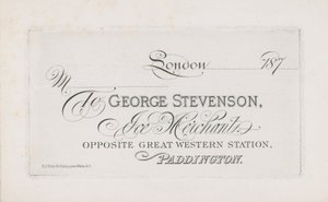 Visitkort til George Stevenson af English School
