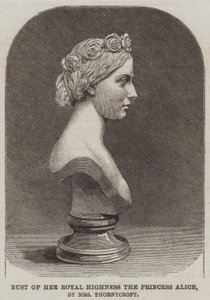 Buste af Hendes Kongelige Højhed Prinsesse Alice, af fru Thornycroft (gravering) af English School