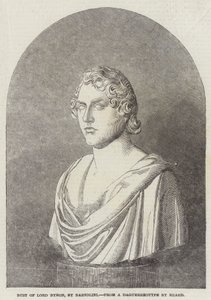 Buste af Lord Byron, af Bartolini (gravering) af English School
