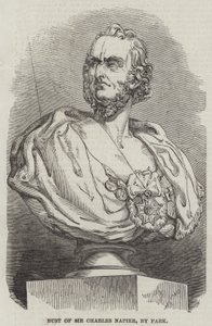 Buste af Sir Charles Napier, ved Park (gravering) af English School