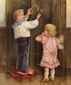 "Men Percy, hvad er held?" (farve litho) af English School