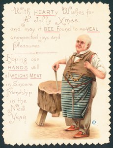 Slagter, julekort af English School