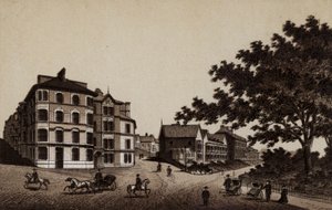 Buxton: Burlington Hotel and Broadwalk (litho) af English School