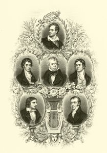Byron, Southey, Scott, Coleridge, Keats, Montgomery af English School