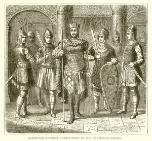 Byzantinsk kejser omgivet af sine husholdningstropper af English School