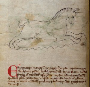CCA-LitMs / D / 10 fol. 2v Monoceros, from Bestiarydani af English School