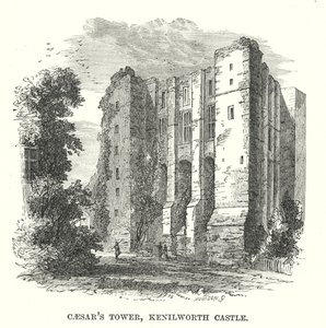 Cæsars Tower, Kenilworth Castle (gravering) af English School