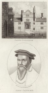 Caius College og et portræt af John Caius af English School