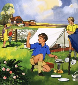 Camping im Zelt von English School