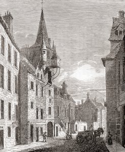 Canongate Jail, Edinburgh, Skotland, fra Old England: A Pictorial Museum, pub. 1847 af English School