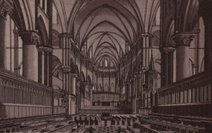 Canterbury: The Choir, Canterbury Cathedral (litho) af English School
