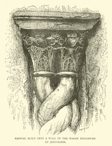 Hovedstad bygget ind i en mur i Haran-indhegningen i Jerusalem af English School