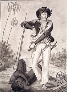 Kaptajn John Gabriel Stedman (1744-97), ca. 1800 (blyant og vask på papir) (s/h foto) af English School