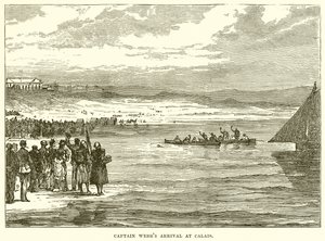 Captain Webbs Ankunft in Calais von English School