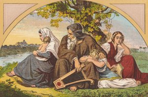 Israelitter i fangenskab (farvelitografi) af English School