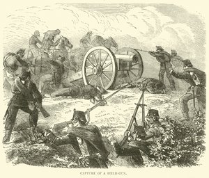 Tilfangetagelse af en feltpistol, oktober 1870 af English School