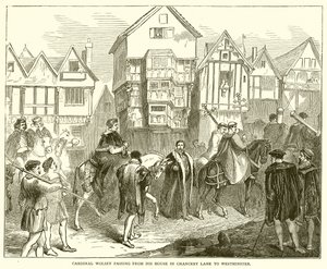 Kardinal Wolsey går fra sit hus i Chancery Lane til Westminster af English School