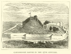 Carisbrooke Castle i det 17. århundrede af English School