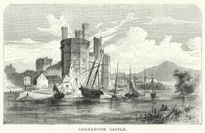 Carnarvon Castle (gravering) af English School