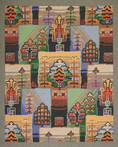 Tæppedesign (wc på papir) af English School