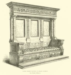 Udskåret trone tilhørende Julian di Medici af English School
