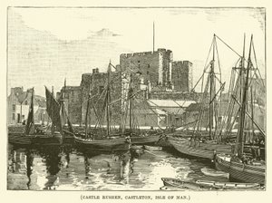 Castle Rushen, Castleton, Isle of Man (kobberstik) af English School