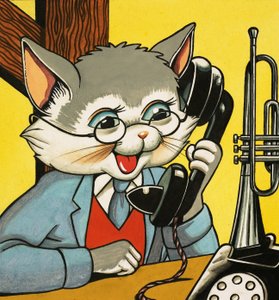 Kat, der tager telefonen af English School