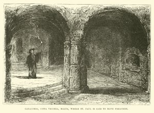 Katakomberne, Citta Vecchia, Malta, hvor St. Paul siges at have prædiket af English School