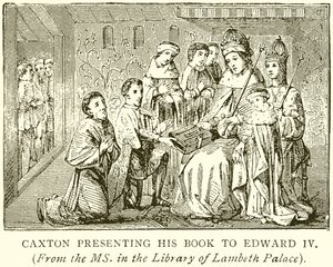 Caxton überreicht sein Buch an Edward IV.