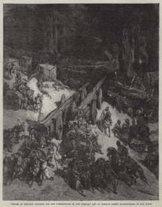 "Libanons cederer bestemt til opførelsen af templet," En af Gustave Dores illustrationer af Bibelen (gravering) af English School