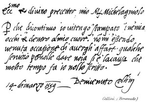 Cellini, (Velkommen) af English School