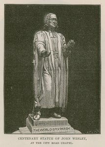 Hundredårsstatue af John Wesley af English School