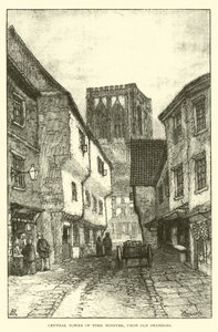 Central Tower of York Minster, fra Old Shambles af English School