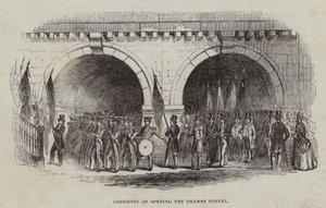 Ceremoni for åbning af Thames Tunnel, 1843 af English School
