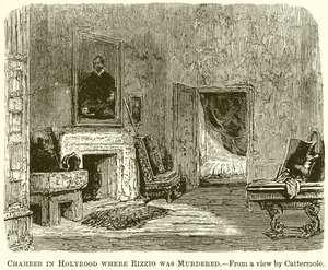 Kammer in Holyrood, in der Rizzio ermordet wurde